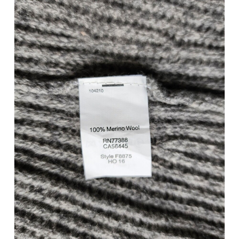 Madewell Womens Wool Long V-Neck Sweater M Gray Droptail Rib-Stitch Knit *FLAWS* - Picture 7 of 10